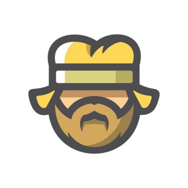 Demirci Sanatçı baş Vektör Simgesi Çizim Çizimi