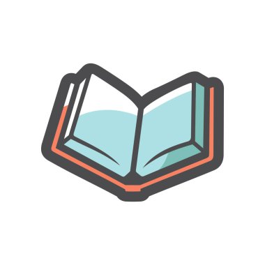 Kitap Sembolü Vektör Çizgi Filmi illüstrasyonunu Aç