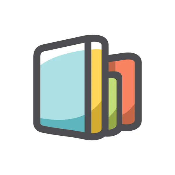 Conjunto de libros de colores Icono de vector Ilustración de dibujos animados — Vector de stock