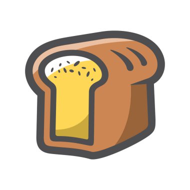 Taze buğday ekmeği vektör simgesi çizimi