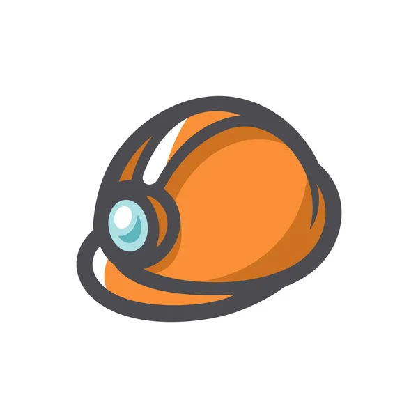 Orange Helmet for builder worker Vector icon Cartoon illustration — Stock Vector