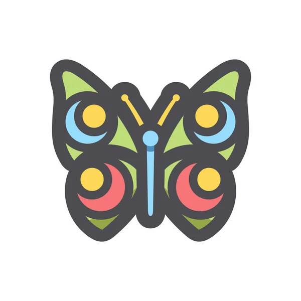 Fjärilsmosaik Moth Vector ikon Tecknad illustration — Stock vektor
