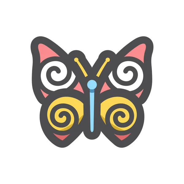 Mozaika motýla Ikona vektoru Moth Kreslený obrázek — Stockový vektor