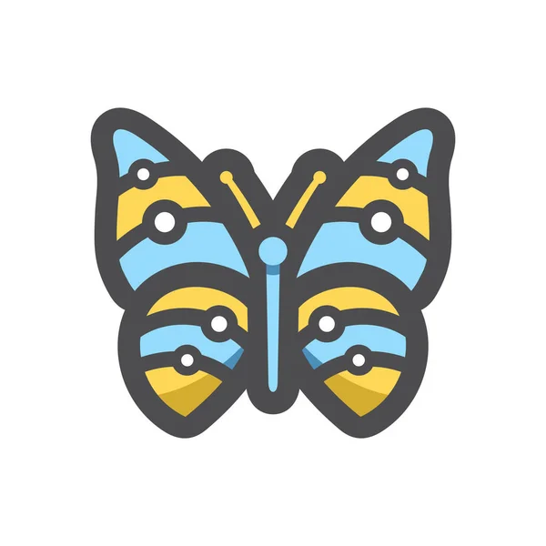 Mariposa mosaico Polilla Vector icono Ilustración de dibujos animados — Vector de stock