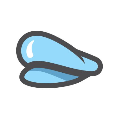 Kaptan Mavi Şapka Vektör simgesi Çizgi Film illüstrasyonu.