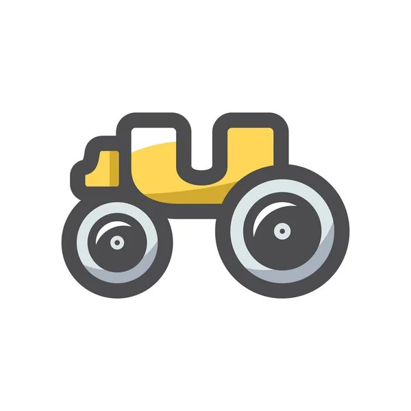 Icono de vector de transporte viejo amarillo Ilustración de dibujos animados. — Vector de stock