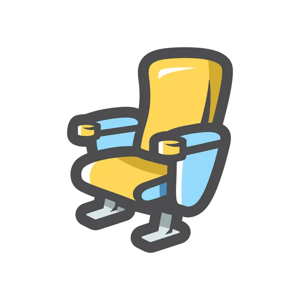 Cinema Chair Single Vector icon Cartoon illustration. — Stock Vector