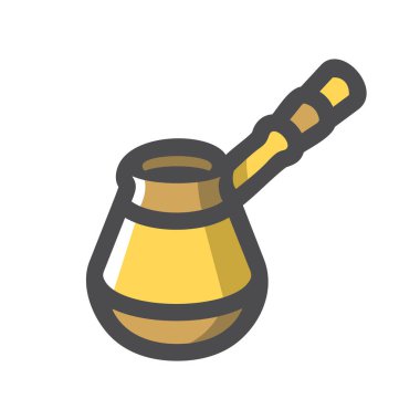 Kahve Türk fincanı vektör simgesi karikatür illüstrasyonu.