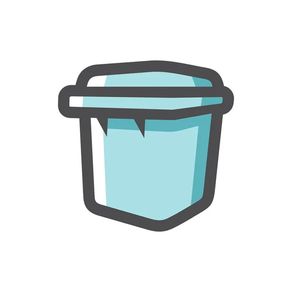 Lebensmittel-Plastikbehälter für Dessert Vector icon Cartoon Illustration. — Stockvektor