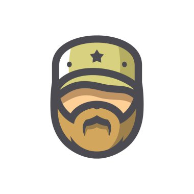 Küba ordusu mensubu Vektör simgesi Çizim Çizimi.