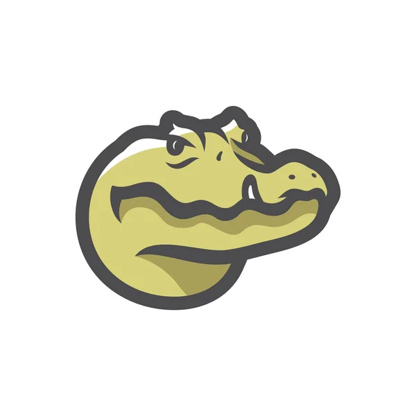 Aligator green reptile Vector icon Cartoon illustration — Stock Vector