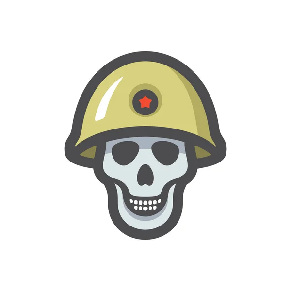 Militärischer Totenkopf Soldat Vector Ikone Cartoon Illustration. — Stockvektor