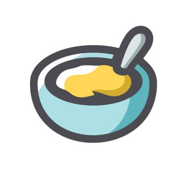 Kaşık Vektör simgesi resimli lapa tabağı.