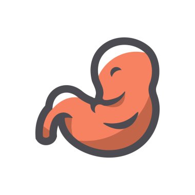 Fetüs kırmızısı siluet Vektör simgesi Çizim Çizimi.