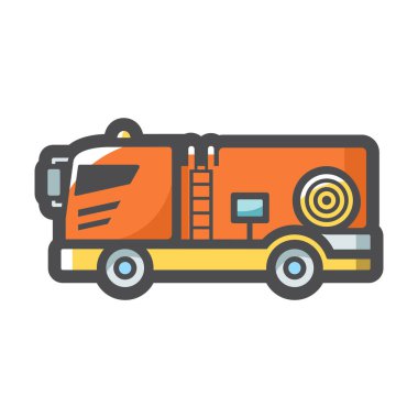 İtfaiye aracı vektör simgesi çizimi