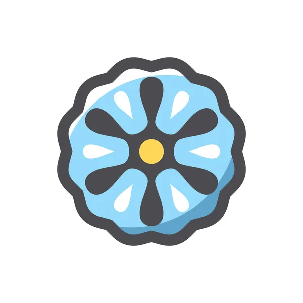 Blauwe bloem Spring Vector icoon Cartoon illustratie — Stockvector