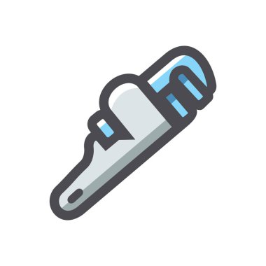 Boru Anahtarı aracı Vektör Simgesi Çizgi Filmi illüstrasyonu