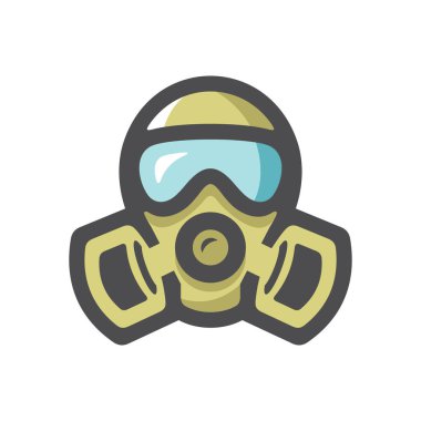 Gaz maskesi solunum vektörü simgesi çizimi