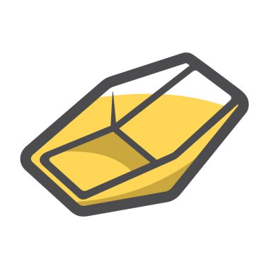 Altın Madeni Tepsisi Vektör Simgesi Çizim Çizimi