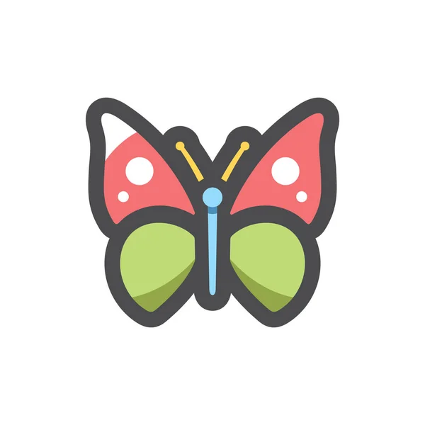 Schmetterling Mosaik Motte Vektor Symbol Cartoon Illustration — Stockvektor