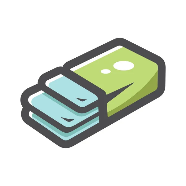 Kaugummi grüne Verpackung Vector icon Cartoon Illustration — Stockvektor