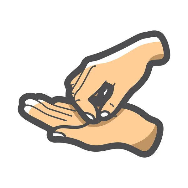 Hand massage behandling vektor ikon tecknad illustration — Stock vektor