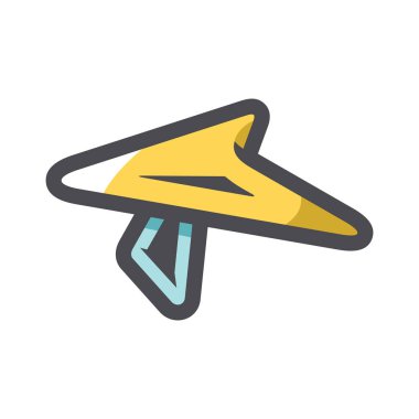 Askılı planör basit Vektör simgesi Çizgi Filmi illüstrasyonu