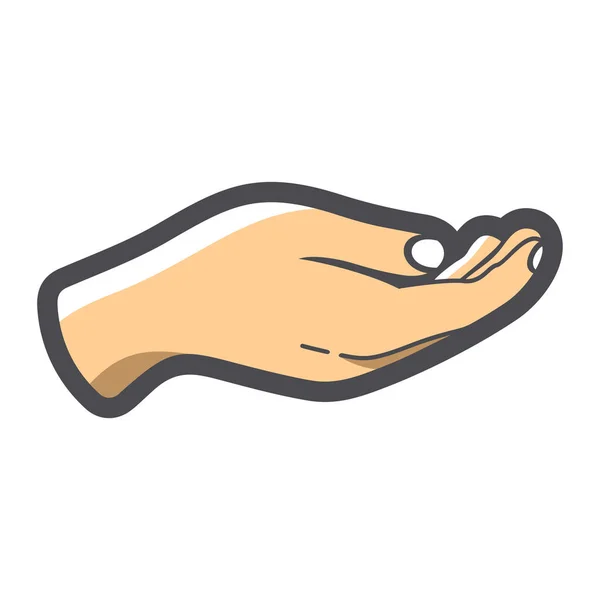 Öppen hand ikon enkel vektor tecknad illustration — Stock vektor