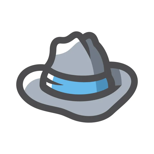 Sombrero fedora clásico Icono de vector Ilustración de dibujos animados. — Archivo Imágenes Vectoriales