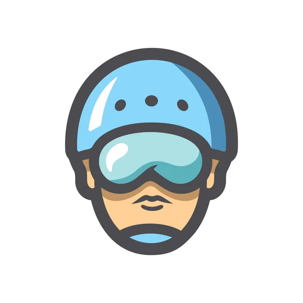 Helm für Kanu und Rafting Vector icon Cartoon Illustration — Stockvektor