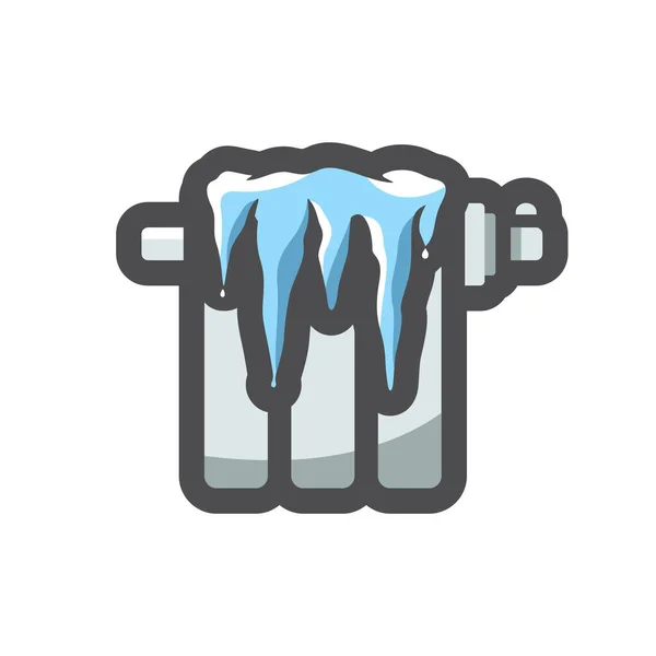 Calefacción por radiador sin hielo Icono del vector de calor Ilustración de dibujos animados — Archivo Imágenes Vectoriales