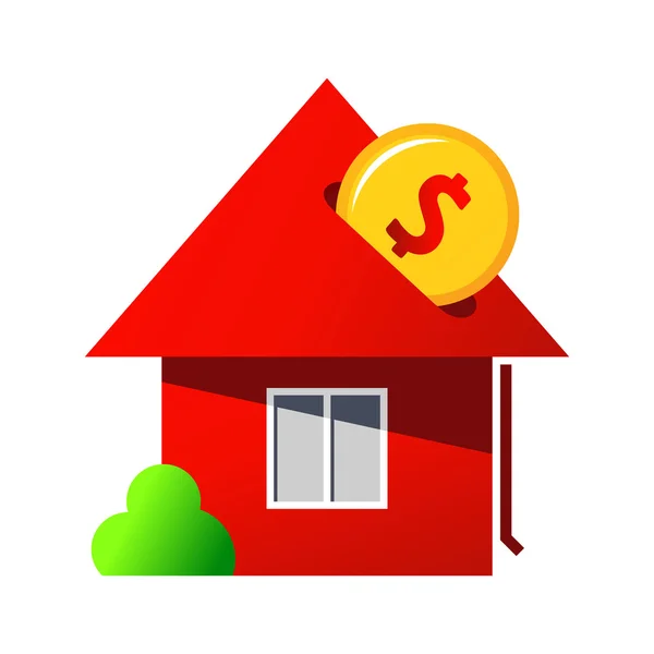 Investir dans l'achat d'une maison signe — Image vectorielle