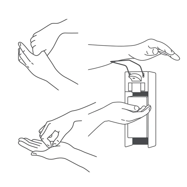 Higiene y limpieza de manos — Archivo Imágenes Vectoriales