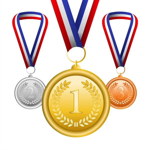 Conjunto de medallas campeón — Archivo Imágenes Vectoriales