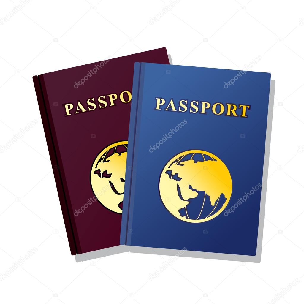 Passports on white background