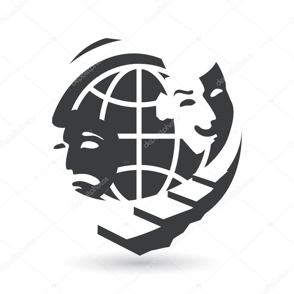 Identity corporate logo of world premiere theater  Isolated on white background