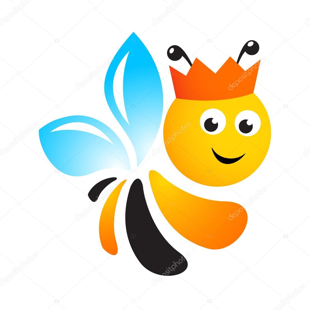 Branding corporate logo of funny Bee Isolated on white background