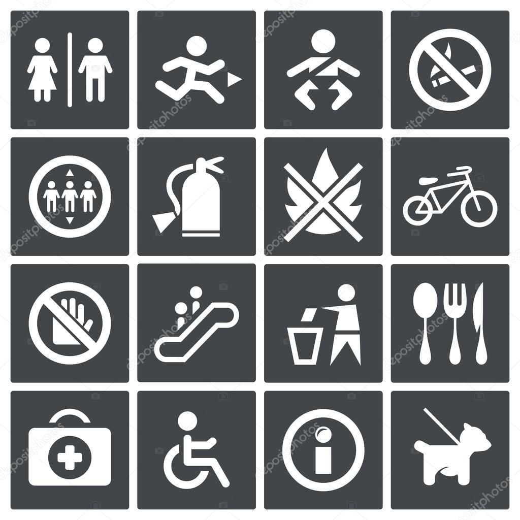 International signs icon set