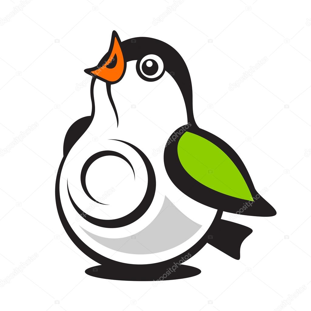 Bird camcorder sign of Tit web cam Isolated on white background