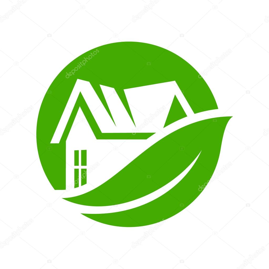 Branding identity corporate Vector  logo of eco house  isolated on white background