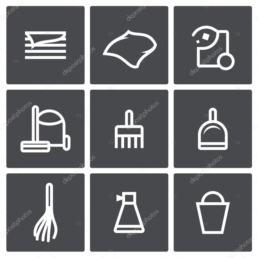 Cleaning icon set