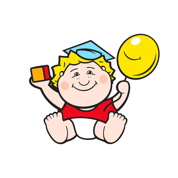 Baby mit Ball — Stockvektor