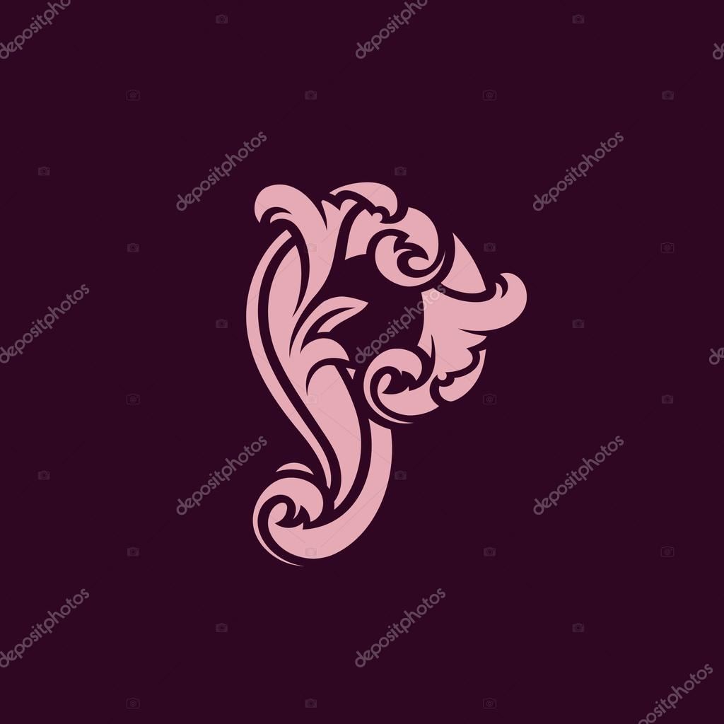 Sign the letter P. Branding identity corporate logo isolated on dark background