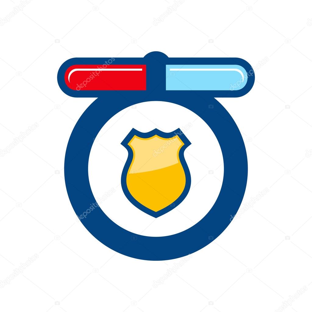 Police sign. Branding identity corporate logo isolated on white background
