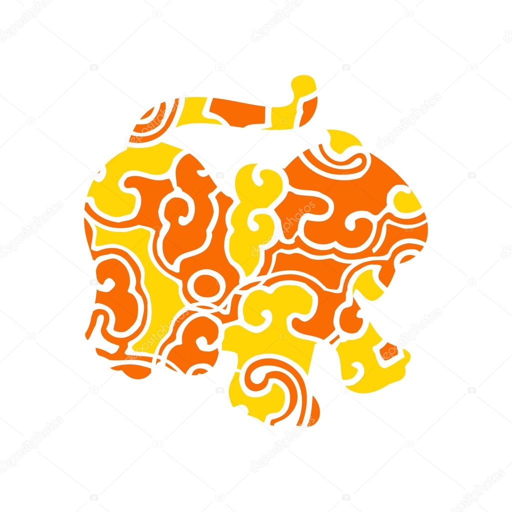 Chinese tiger sign. Branding identity corporate logo isolated on white background