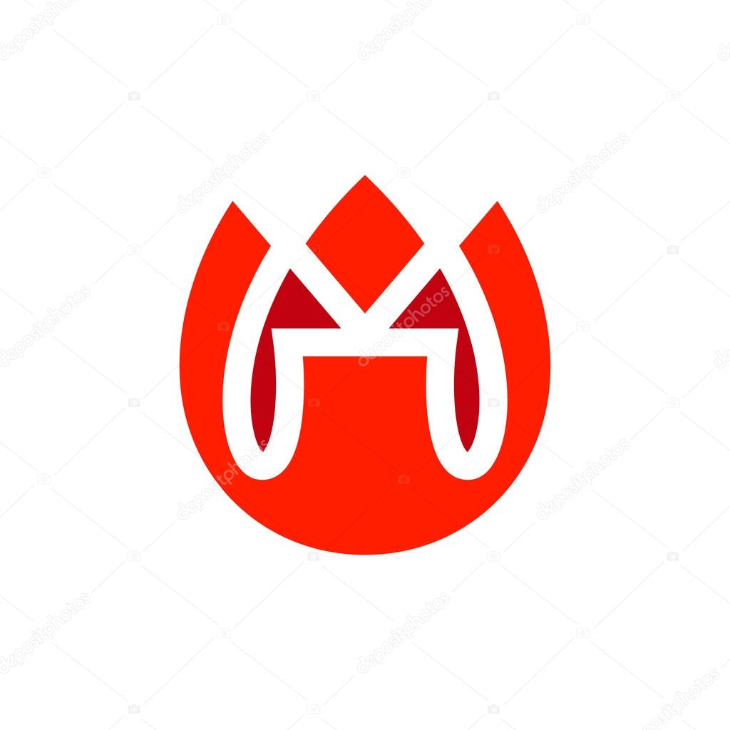 Bud tulip sign. Branding identity corporate logo isolated on white background