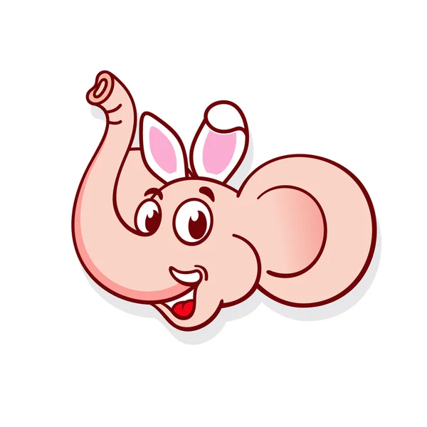 분홍색 성인 코끼리 기호 — 스톡 벡터