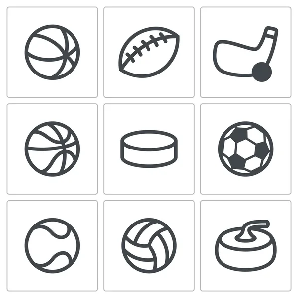 Collection of sports symbols — Stock Vector