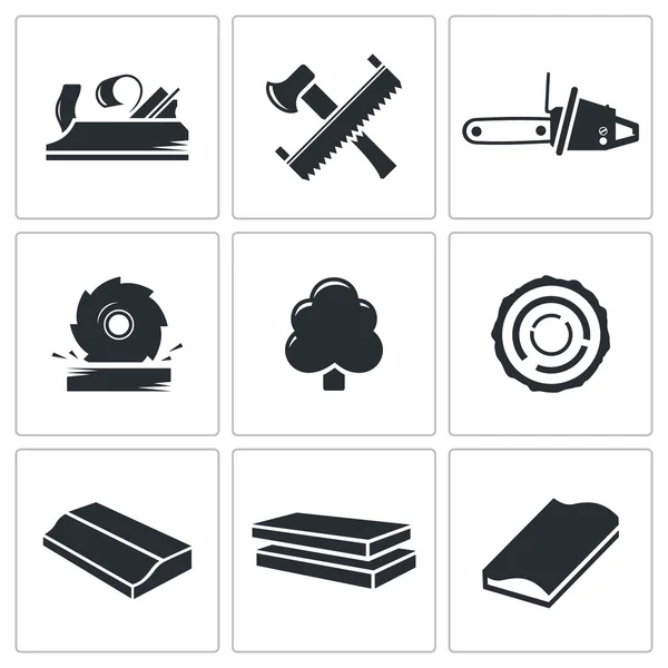 Woodworking Icons set — Stock Vector