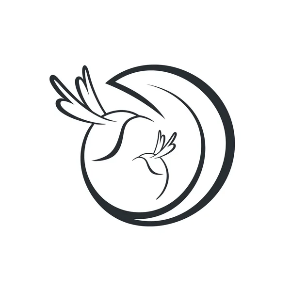 Signo de colibrí moderno — Vector de stock